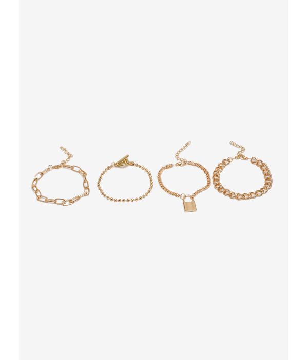 Women 4 Gold-Plated Link Bracelets